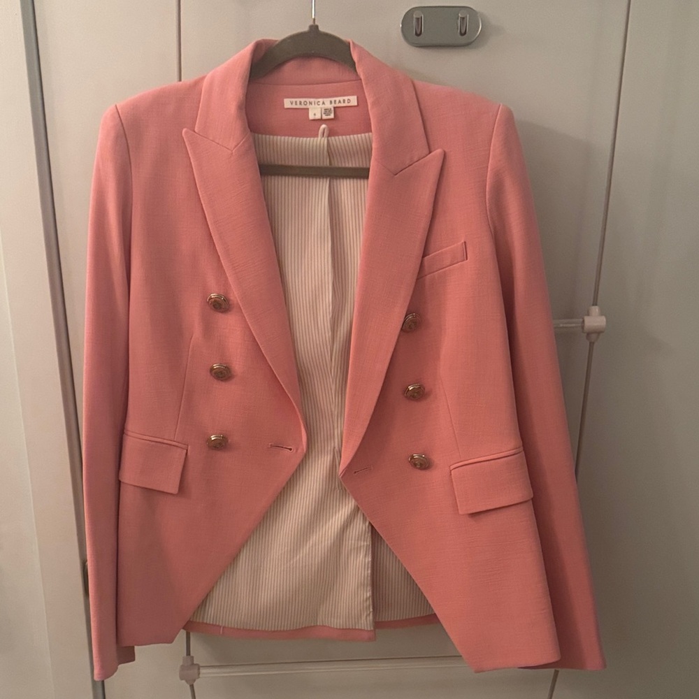 Veronica Beard coral pink dickey blazer